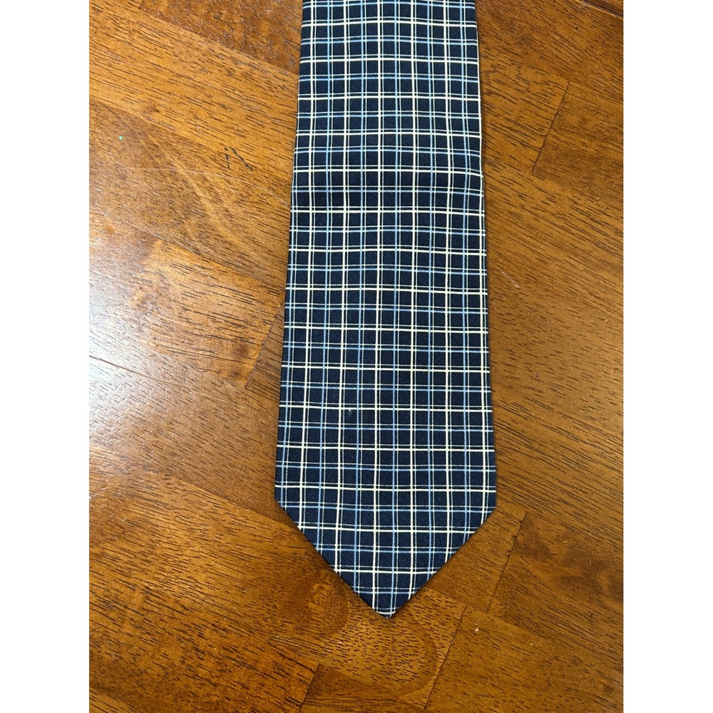 Lauren Ralph Lauren Tie Mens OS Blue Plaid Silk Blend Formal Business Necktie - Picture 4 of 10